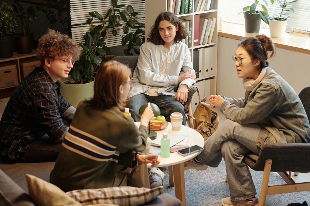 Young people talking